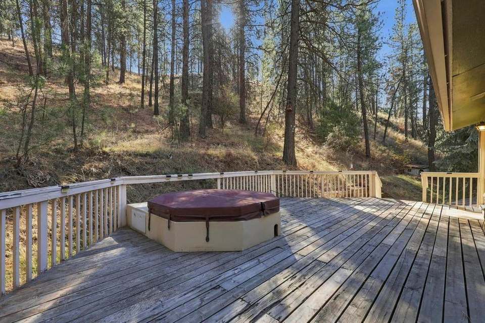 Back deck with hot tub