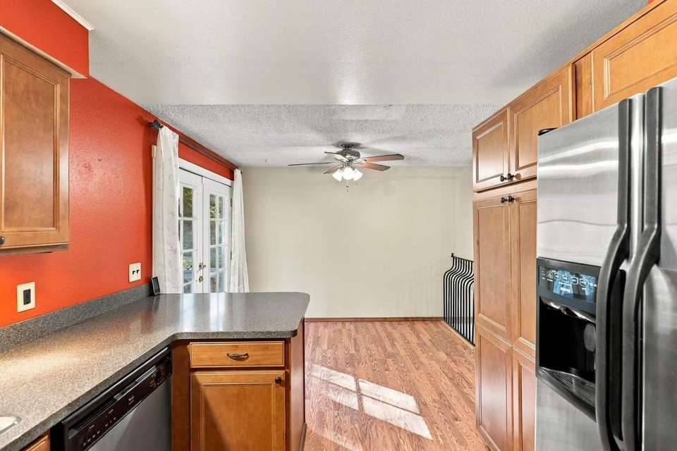 Kitchen today with orange walls