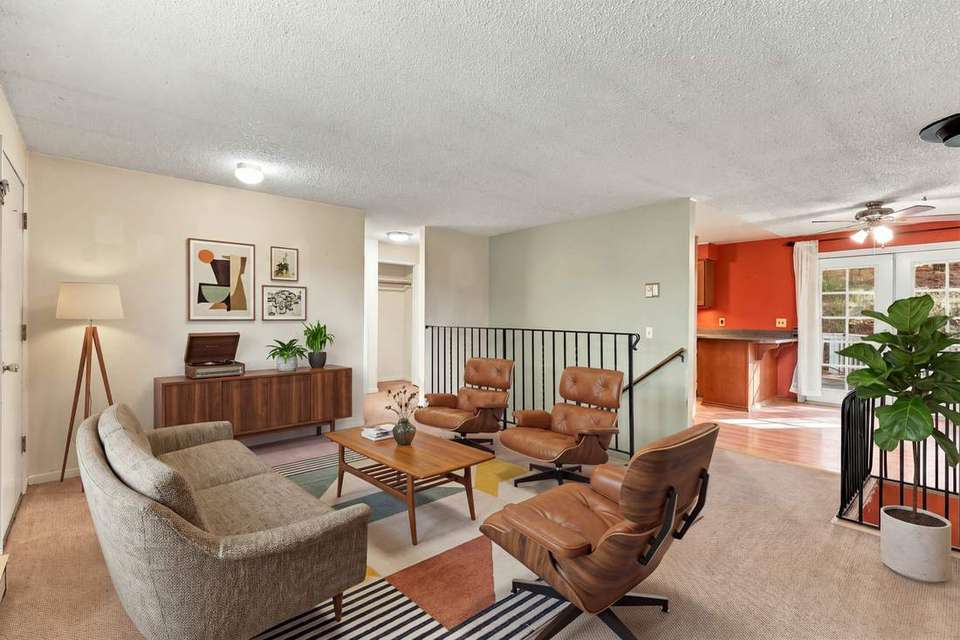 Living room virtually staged