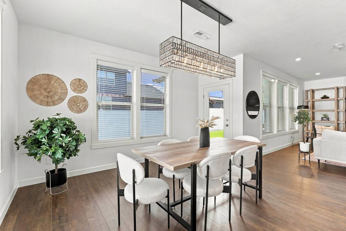 Dining area with large windows