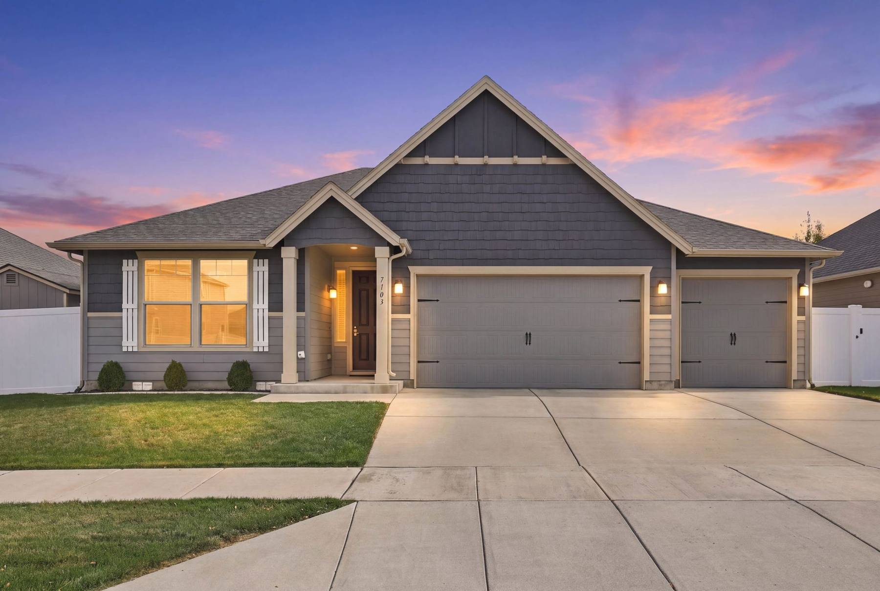 7103 S Dorchuck Rd at twilight